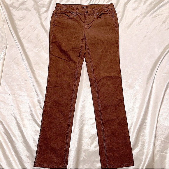 Loft Terracotta Brown Modern Fit Straight Leg Corduroy Jeans Pants Size 26/2 - Picture 11 of 12